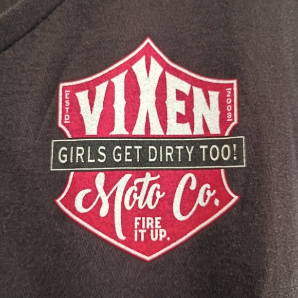 Vixen Off Road Women's Graphic "Girls Get Dirty Too" Black T-shirt Size XL EUC - Picture 8 of 8